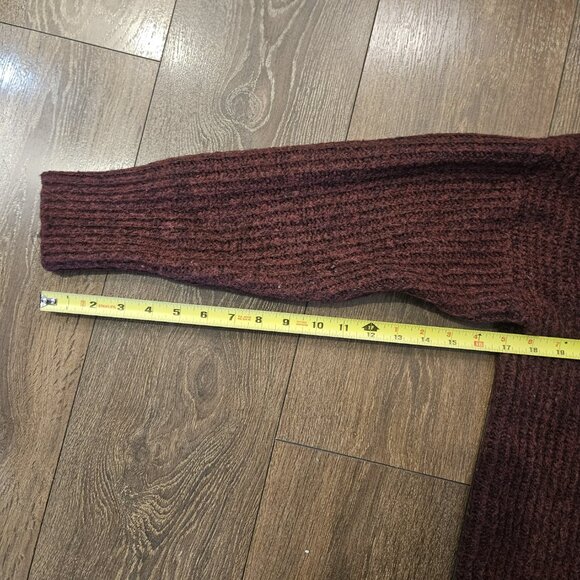 💥$5 ADD ON - Ardene Women's Burgundy Knit Chunky Oversize Comfy Sweater Size S - Picture 7 of 10